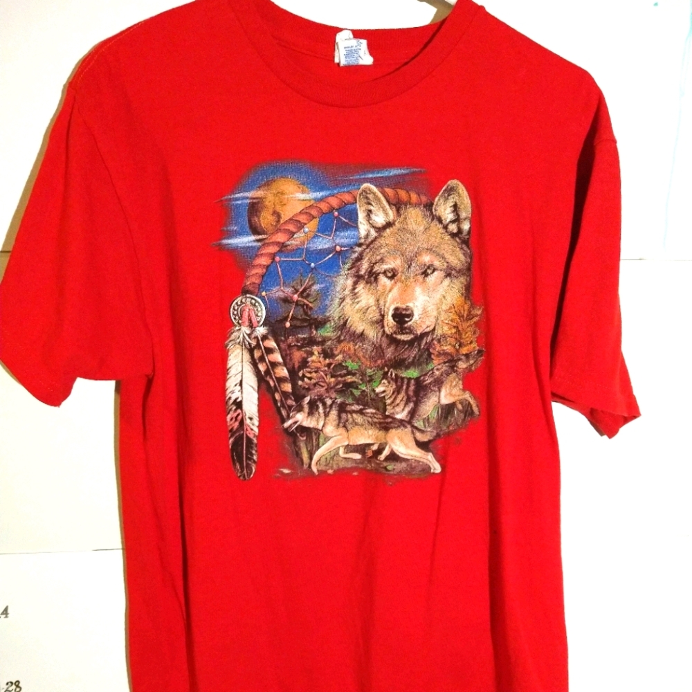 Vintage native American wolf shirt